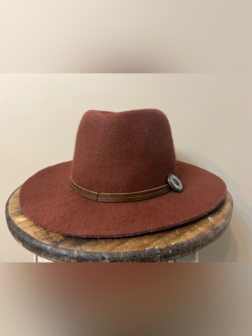 Frye Cadet Dented Crown Wool Felt Hat in a rich henna-rust shade